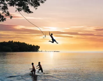 Plages Enfants Mer Saut Fidji